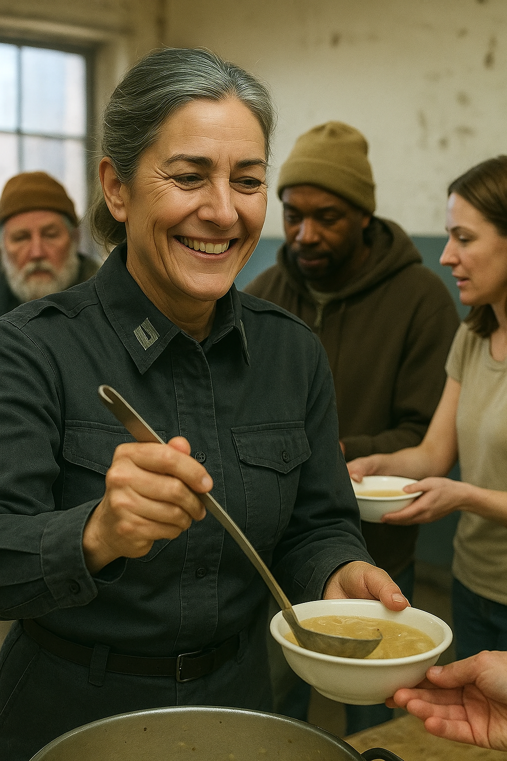 Director Jean serving at community food program